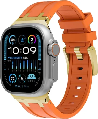 Vista 13 de Apple Watch Band para iWatch Ultra Series, correa de reloj de silicona para hombres, diseño fresco, compatible con Apple Watch de 1.929 in, 1.772