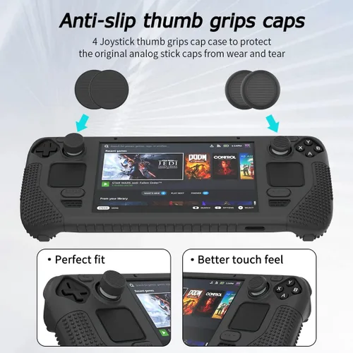 Vista 6 de SUIHUOJI Funda protectora de pie para cubierta de vapor, protector de accesorios de silicona engrosada, cubierta suave con 2 pares de agarres