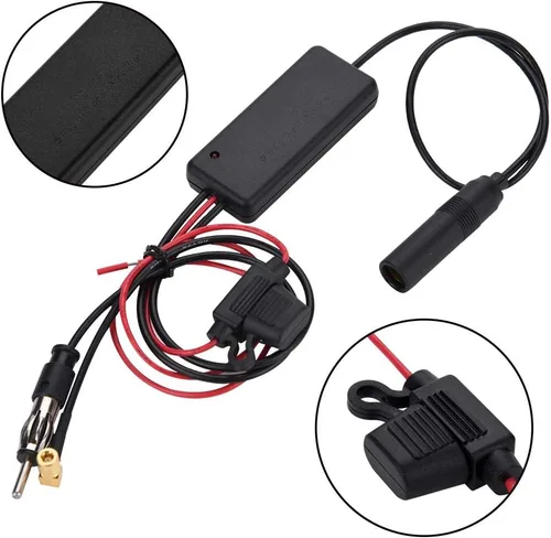 Vista 2 de V BESTLIFE Auto Car 12V Antena Estéreo Radio AM FM Amplificador de señal Booster Fortalecer AMP, Anti interferencia, Mejorar la señal de adio