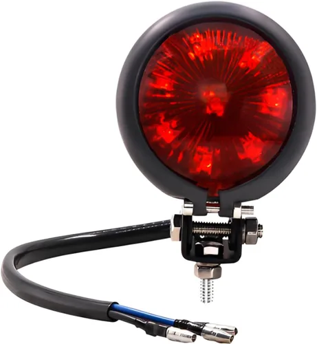 Vista 8 de Luz trasera de motocicleta, luz de freno de freno universal, color rojo de 12 V, luz lateral de rueda trasera de motocicleta, luz para guardabarros