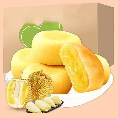 Vista 6 de Auténtico pastel de Durian, pastelería, pastel de desayuno saludable, Dim Sum, bocadillos, aperitivos de frutas, postres, deliciosos aperitivos