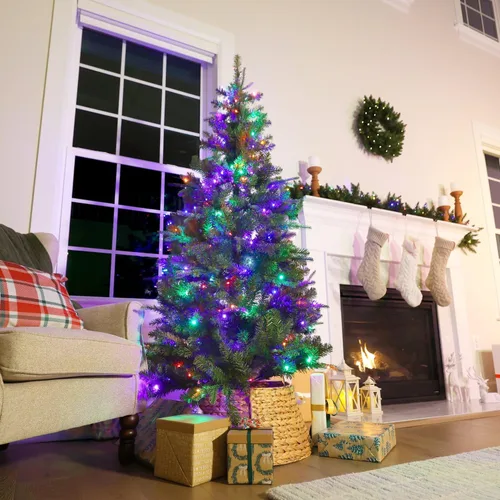 Vista 8 de Fraser Hill Farm Árbol de pino de celebración LED de doble