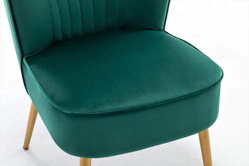 Vista 5 de Container Furniture Direct Silla moderna de terciopelo para sala de estar, dormitorio o entrada, diseño elegante y cómodo sin brazos con patas