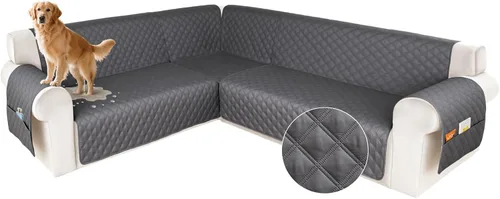 Vista 35 de HDCAXKJ Funda impermeable para sofá modular en forma de L, fundas seccionales de esquina lavables, a prueba de mascotas, protector de muebles