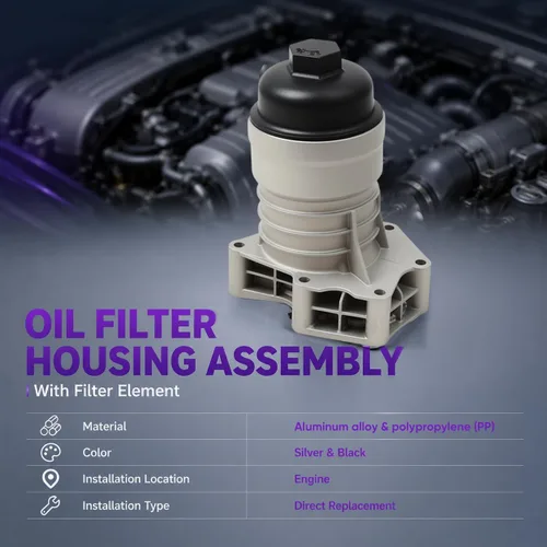 Vista 2 de Actualización de aluminio del filtro de aceite del motor de la vivienda W/elemento de filtro carcasa de aluminio EA839 3.0T 06M115401L 06M103175C