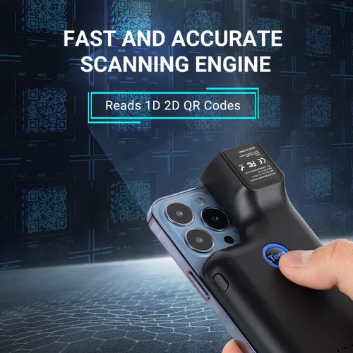 Vista 6 de Tera Escáner de código de barras inalámbrico 1D 2D QR portátil clip trasero 3 en 1 2.4 GHz inalámbrico y USB con cable y compatible con Bluetooth