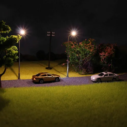 Vista 5 de Evemodel EC100 12PCS 1:87 HO Modelo LED iluminado coche con 12 V luces delanteras y traseras diseño