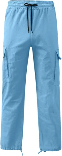 Vista 2 de GIERIDUC Pantalones de pijama para hombre, pantalones de pana color caqui, pantalones de trabajo al aire libre para hombre