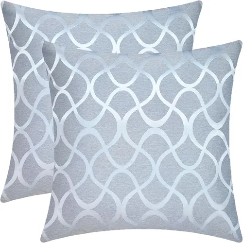 Vista 10 de CaliTime Juego de 2 fundas de almohada modernas, brillantes y opacos, con forma de onda, geométricas abstractas, para sofá, cama, sofá, decoración