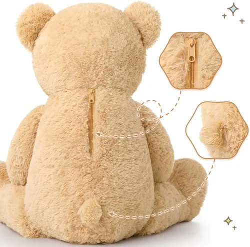 Vista 7 de Tezituor Oso de peluche grande con bebé, oso de peluche grande de 39 pulgadas con bebé, oso de peluche gigante para niños, novia en el día