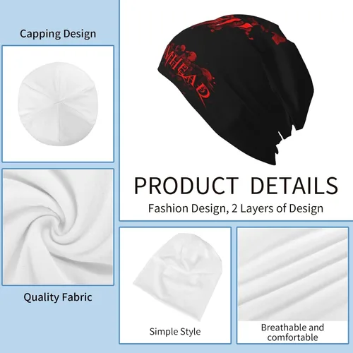Vista 5 de EUGENEHW Mushroomhead - Gorro de punto para hombre y mujer, color negro, Negro
