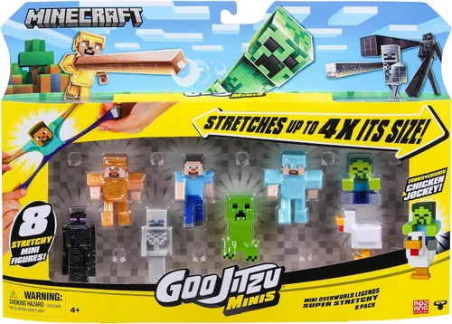 Vista 2 de Goo Jitzu Minecraft Minis, paquete de 8 mini squishies elásticos