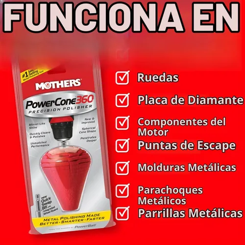 Vista 5 de Mothers PowerCone 360, herramienta de pulido con broca de intercambio