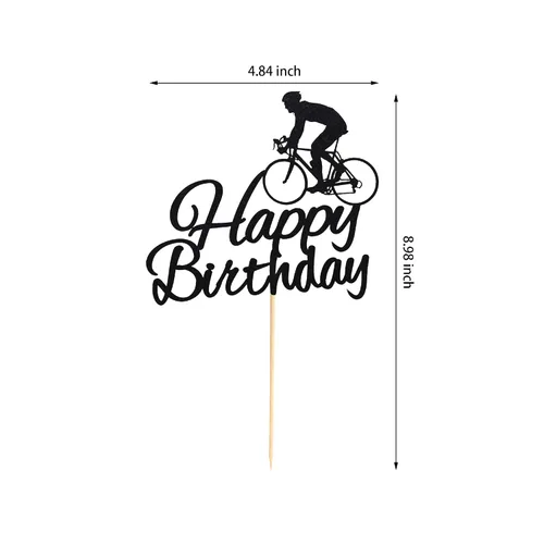 Vista 2 de 1 adorno para pastel de cumpleaños, decoración de pastel de fiesta de cumpleaños, decoración de pastel con temática deportiva Bicicleta