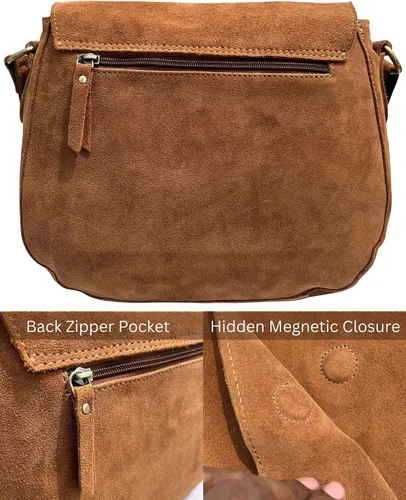 Vista 5 de RUSTIC TOWN Bolso cruzado de cuero para mujer