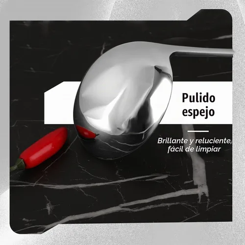 Vista 4 de Cucharón de sopa de salsa pequeño de plata de 7.9 pulgadas, cucharón pequeño para salsa, cucharones de salsa de acero inoxidable 18/10 para cucharas