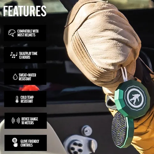Vista 3 de Outdoor Tech - Chips 3.0 Altavoces Bluetooth para Casco - Auriculares Bluetooth Inalámbricos Verdaderos para Casco para Esquí, Snowboard, Ciclismo