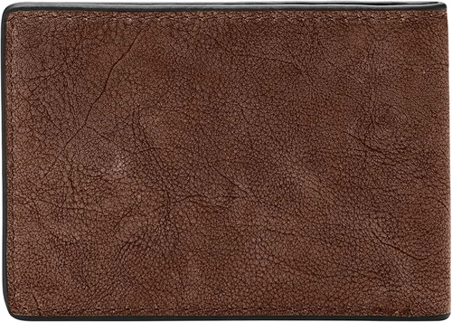 Vista 2 de Fossil Cartera de cuero delgada minimalista plegable con bolsillo frontal para hombre