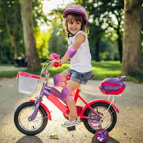 Vista 5 de Equipo de protección para niños, rodilleras, coderas con protectores de muñeca para patinaje sobre ruedas, ciclismo, monopatín, bicicleta, scooter