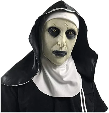 Vista 3 de Máscaras de miedo para adultos máscara realista de látex de miedo The NunJoker fiesta de Halloween máscara de cabeza completa aterradora
