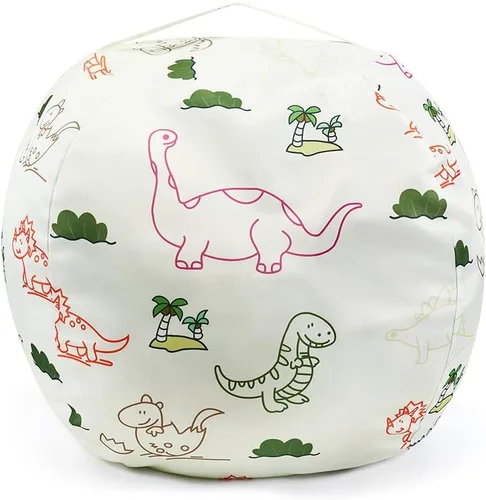 Vista 7 de LMYOVE Funda para silla puf de almacenamiento de animales de peluche para niños, juguetes de peluche organizados para niñas y niños