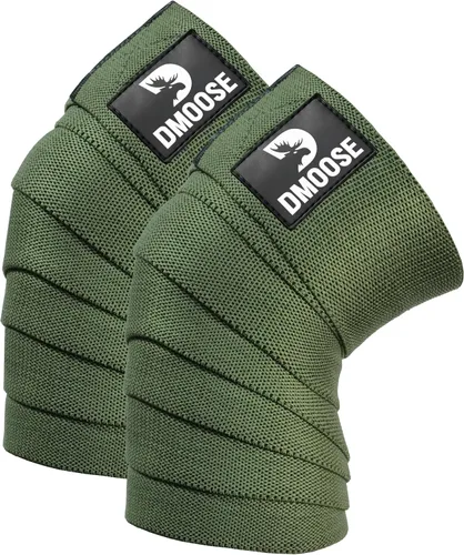 Vista 11 de DMoose Fitness Rodilleras para levantamiento de pesas (par) rodilleras de 78 pulgadas para apoyo articular, sentadillas y levantamiento de potencia