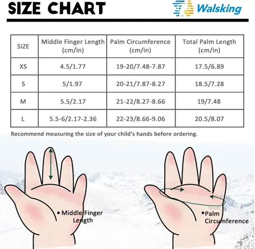 Vista 7 de Walsking - Mitones de invierno impermeables para niños, para esquí y nieve, para niños y niñas pequeñas, guantes de snowboard cálidos