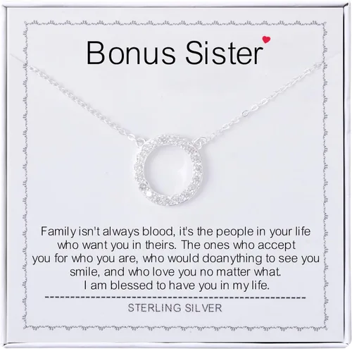 Vista 24 de Collar para mujeres y niñas, collar de círculos de plata de ley, collar de fuerza de coraje, guerreros, ideas de regalos