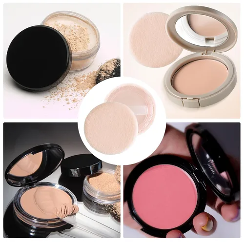 Vista 5 de HINZIC Paquete de 25 esponjas redondas de 2.362 in para aplicadores de maquillaje de base, algodón suave y agradable a la piel, esponja de estilo 2