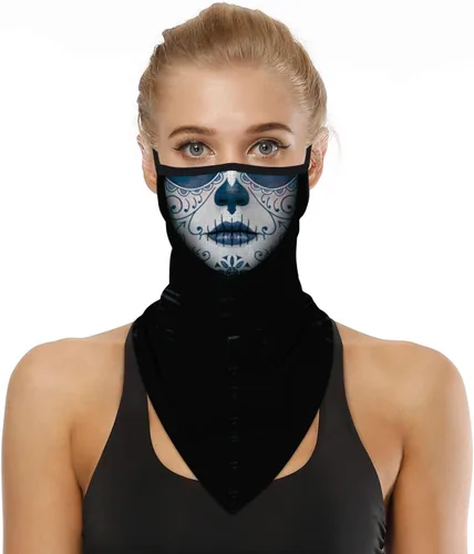 Vista 13 de YAYOUREL Polaina para el cuello, cubrebocas, bandanas para hombres y mujeres, de verano, UV, bufanda, cubrebocas, pasamontañas, diademas