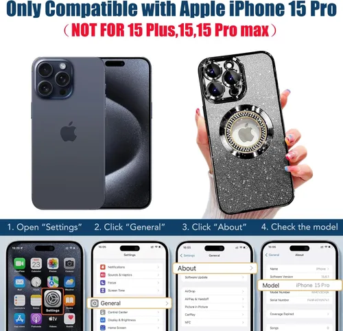 Vista 383 de Misscase Funda magnética con purpurina para iPhone 11 compatible con MagSafe, protección completa, delgada, a prueba de golpes, antiarañazos