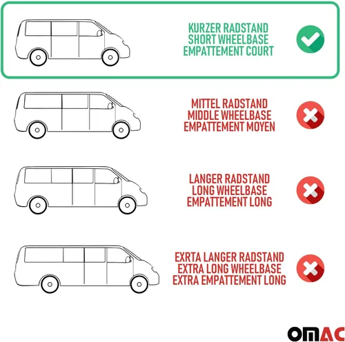 Vista 5 de Barra de techo OMAC con raíles laterales para Ford Transit Connect 2010-2013 L1 SWB, negro, aluminio, 2 piezas