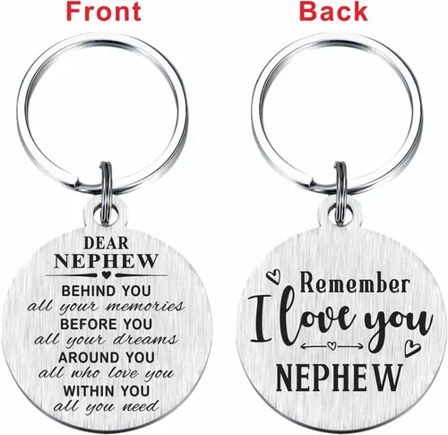 Vista 2 de Nephew Gifts - Best Nephew Ever Keychain - Graduation Christmas Gift to My Nephew