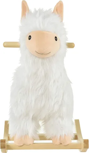 Vista 9 de Qaba Juguete de caballo mecedora para niños, estilo llama, tela de felpa suave para niños de 3 años en adelante