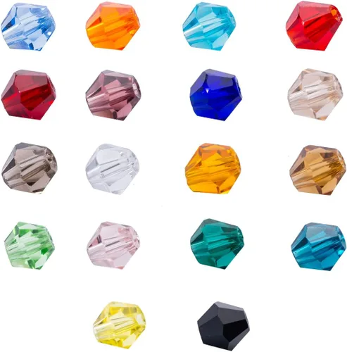 Vista 15 de LONGWIN Lote de 1800 cuentas de cristal de bicono de 0.157 in de cuentas de cristal de joyería para proyectos de bricolaje, pulseras, collares