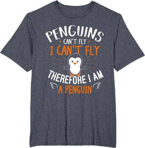 Vista 83 de Penguins Can't Fly Shirt - Camiseta de regalo para amantes de los pingüinos, Azul Azul Marino