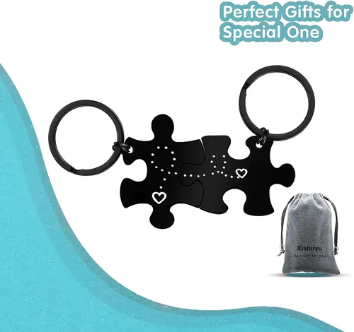 Vista 7 de Llavero de regalo para pareja para novio y novia, regalos del día de San Valentín para él y ella, llavero de aniversario, regalos de cumpleaños
