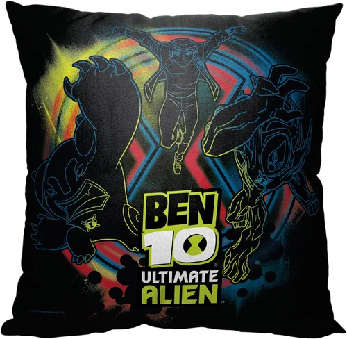 Vista 5 de Northwest Cartoon Network - Almohada Ben 10, 18 x 18 pulgadas, silueta Ben