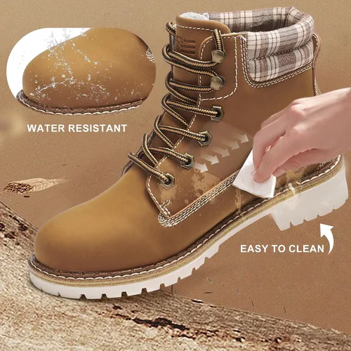 Vista 5 de Kkyc Botas de senderismo para mujer antideslizantes botas casuales.