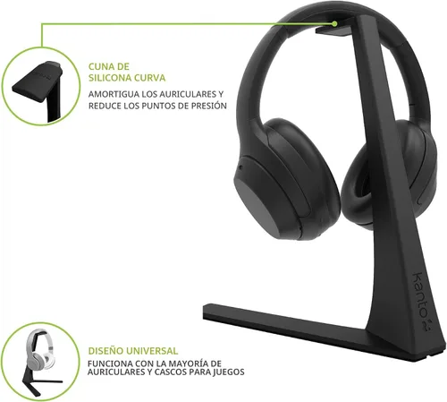 Vista 2 de Kanto Soporte universal para auriculares H3 Negro