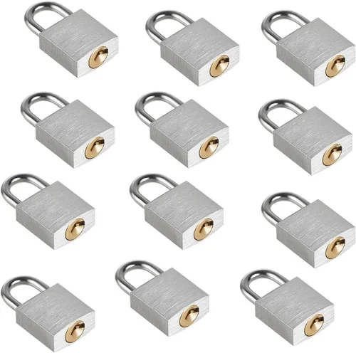 Vista 11 de Guliffen Paquete de 2 Candados de Aluminio Cubiertos con Llave, Candado Negro para Casillero con Grillete Largo para Portones, Cercas, Cajas