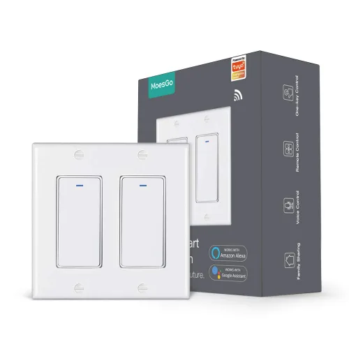 Vista 9 de MoesGo - Interruptor de luz inteligente con botón de pared, multicontrol, interruptores de luz WiFi de 2.4 GHz, requiere cable neutro, control