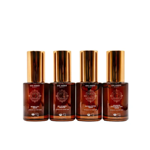 Vista 9 de Suero de ácido hialurónico para rostro de 1 fl oz, Suero facial hidratante para piel de aspecto más plumper, potenciada por la humedad - Gin Amber