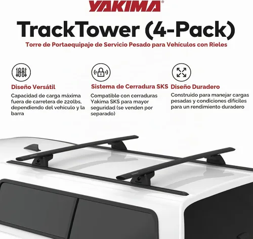 Vista 4 de Yakima TrackTower Cargo Roof Rack Tower, 4 paquetes