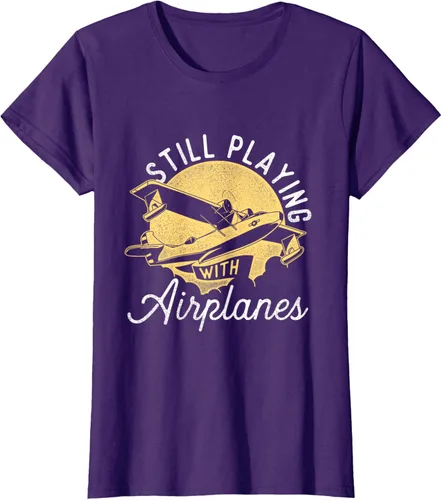 Vista 11 de Still Playing With Airplanes - Camiseta de control remoto RC Avión Piloto, Negro