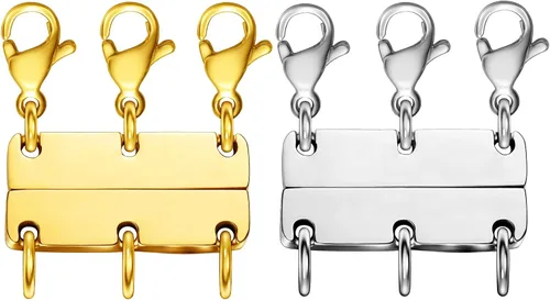 Vista 13 de Qulltk Cierre de capas de collar con cierre magnético para joyas, separador de oro y plata para collares y cadenas apilables