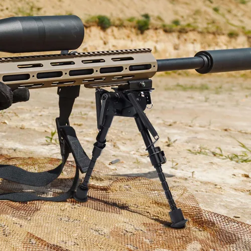 Vista 7 de TWOD - Bípodes tácticos ajustables para rifle de 6-9/6.3-6.9 pulgadas, riel Picatinny con adaptador adicional Bipod with Mount Adapter for Hunting