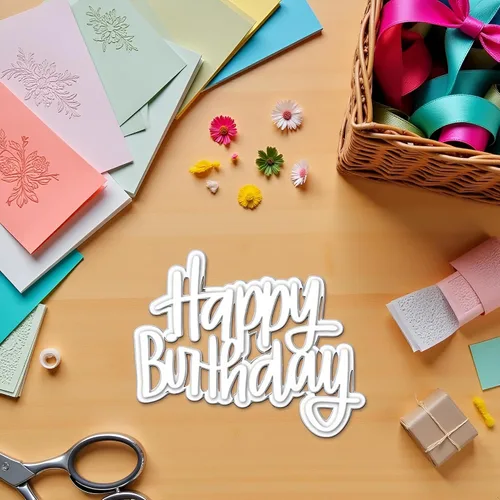 Vista 7 de Troqueles de corte de metal de feliz cumpleaños, para álbumes de recortes, álbum de fotos papeCraft para hacer tarjetas, herramienta de grabado