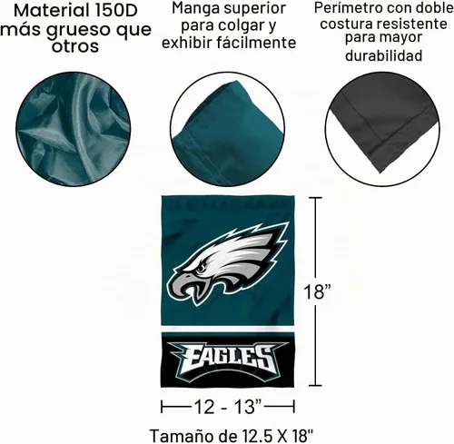Vista 3 de Bandera de jardín de doble cara de los Philadelphia Eagles