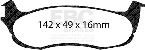 Vista 2 de EBC Brakes DP61633 Serie 6000 Greenstuff Pastilla de freno para camiones y SUV